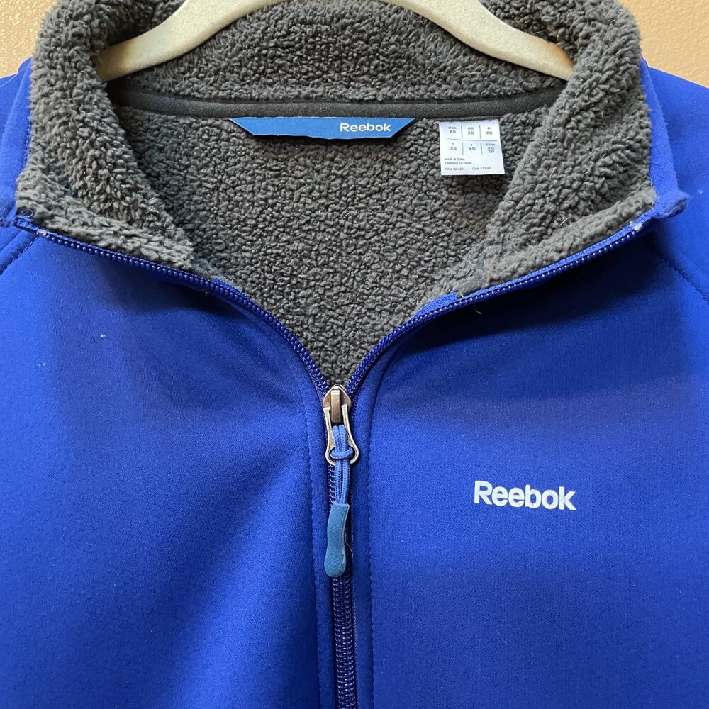 Reebok Full Zip Fleece Jacket Bright Blue Size XS - Picture 2 of 12